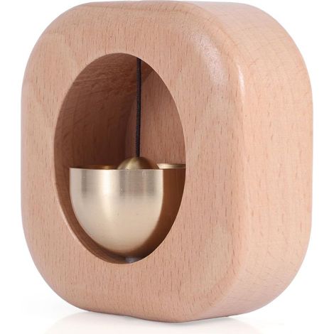 Cloche de Commerçant pour Ouverture de Porte, Carillon Magnétique Carré en Bois Décoration pour Porte d'Entrée Jardin Maison Cadeau Pendaison Crémaillère Unique (1/5)