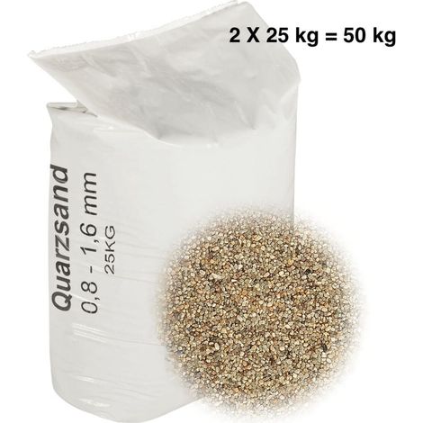Sable Quartz Filtre Piscine 50 kg. LIVRAISON GRATUITE. Granuilométrie 0,8-1,6 mm