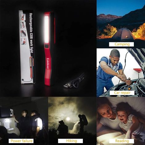 Lampe torche LED rechargeable magnétique 3 W 240 lm 800 mAh USB (1/5)