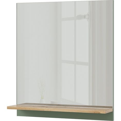 Badezimmerspiegel Marelle, Grün/Artisan, 60 x 67 cm mit Regal, Vicco (1/5)