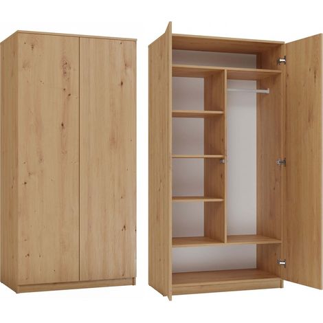 Armario Artisan de roble con sistema TIP-ON, 90 cm – Armario moderno y funcional para dormitorio y oficina. (1/5)