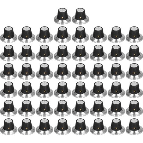 50Pcs Boutons de Potentiomètre en Plastique, Capuchons de Commande de Remplacement pour Arbre de 6mm BEMC1 (1/5)