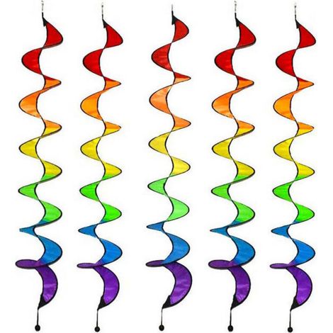 Décoratif de jardin 5Pcs Animal Spirale Moulin à Vent, Girouette Spirale, pour Pelouse, Jardin, Cour, Extérieur Décor, Moulin À Vent en Spirale (1/4)