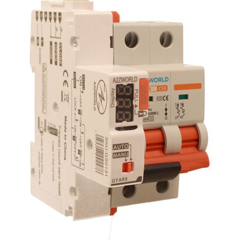 MCB Interruttore Magnetotermico Con Riarmo Automatico, Curva C 2P 3M 10000A AC 400V PB8H, 3 Tentativi (10s/60s/300s), Corrente Disponibili 10A 16A 20A 25A 32A 40A 50A 63A  (C50A)