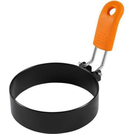 1 Moule à œufs,Acier inoxydable,Antiadhésif,Rond,Poignée pliante,Cuisinière gaz vitrocéramique induction