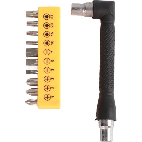 Jeu de 10 tournevis magnétiques en acier avec embouts et accessoires (1/5)