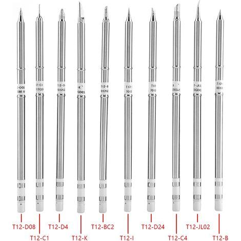 10 pièces pointes de fer à souder Ksger T12 pointes T12-D4 outil de soudage remplacement T12 série pointes à souder pour Station de reprise Fx-951 Accessoires et pièces détachées pour fer à souder éle (1/5)
