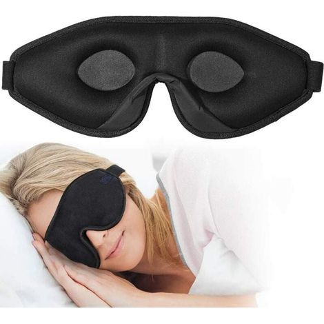 Antifaz para dormir 3D para mujeres y hombres, antifaz de alta calidad con un innovador diseño de orificio nasal oculto, bloquea la luz, antifaz 100%, diadema de espuma ajustable. (1/5)