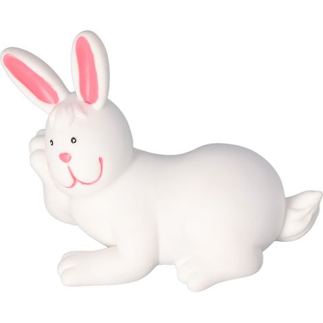 Ornement lapin, sculpture décorative mignonne et douce de style dessin animé, lapin blanc artificiel pour bureau et chambre d'amis. (1/5)