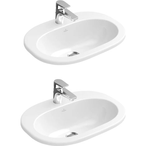Conjunto de dos lavabos encastrables VILLEROY ET BOCH O.Novo Blanco