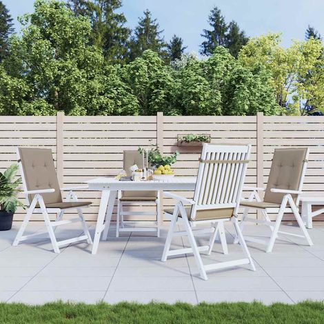 Coussins de chaise de jardin dossier haut-Coussins de chaise de terrasse-Coussins d'extérieur lot de 4 taupe tissu (1/5)