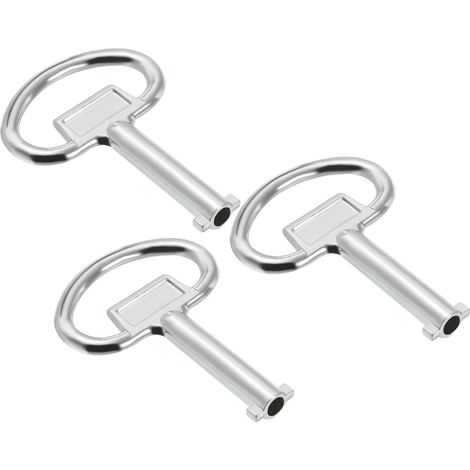 13.5x5mm Douille Clé Clé-molette, 3 Paquet Électrique Armoire Gaz Eau Compteur Clé pour Ascenseur Ascenseur Porte Panneau Verrouillage, Argent (1/5)