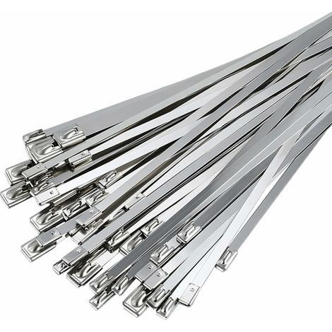 Collier de Serrage Inox 50 Pièces, 300mm×4,6mm Attache Câblées Acier Inoxydable, Collier de Serrage Inox Pour Enroulement D'échappement, Câbles Groupés, Entretenir les Clôtures et les Auvents (1/5)