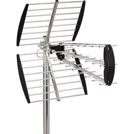 Antenne trinappe extérieure UHF 20dB à fiche F - Idéale pour les combles