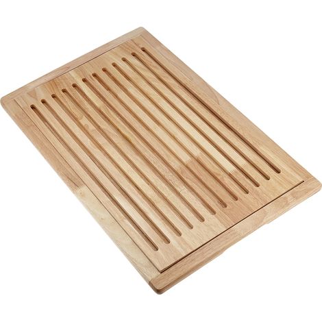 Tagliere per pane APS "Rubber Wood", tagliere, tagliere per pane, con vassoio raccoglibriciole estraibile, su 4 piedi antiscivolo, 60 x 40 cm, altezza 2 cm, legno