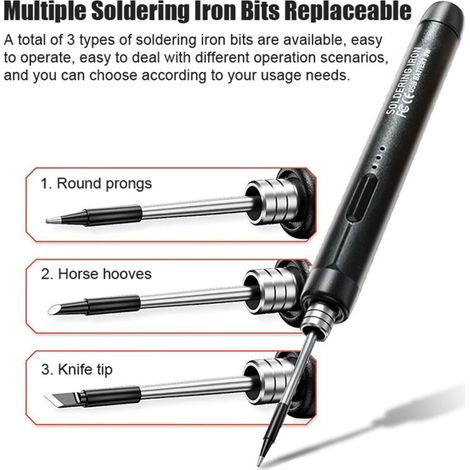 Fer à souder électrique intelligent portable USB, stylo de soudage multifonctionnel, avec fonction de réglage de la température de 300 à 450 °C, pour la réparation et l'entretien (1/5)