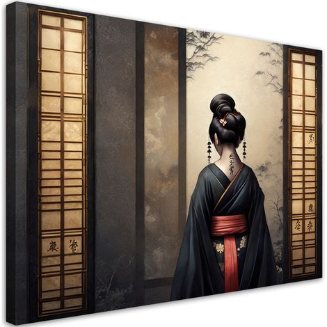 Tableau sur toile Tableau sur toile geisha japonaise 60x40 (1/5)