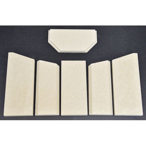 Habillage de foyer pour poêles à cheminée Fino de Hark - vermiculite - 6 pièces