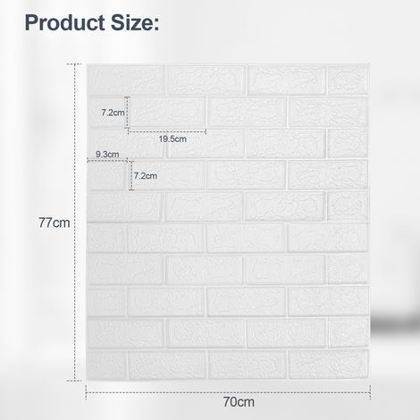 Wolketon 20 Stück 3D Wandpaneele selbstklebend Weiß PE-Schaum 77x70cm (1/3)