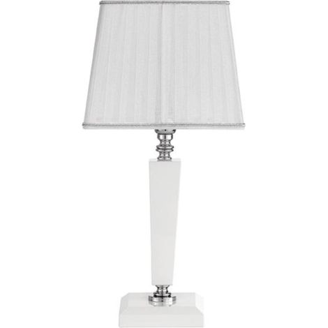 Lume da tavolo 20x44 cm CHERUBINI in vetro e cristallo ottico Bianco (1/3)