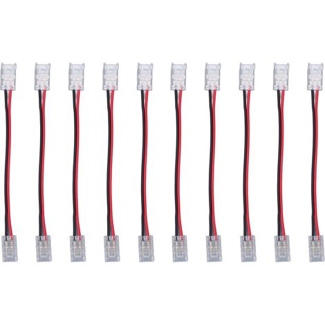 Connecteur pour ruban LED COB double tête 2 pins 8mm - Lot de 10 connecteurs professionnels (1/5)