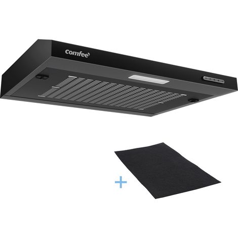 Comfee – Hotte aspirante casquette 60cm – 3 vitesses – Évacuation et recyclage – Filtre en aluminium amovible – Classe énergétique B
