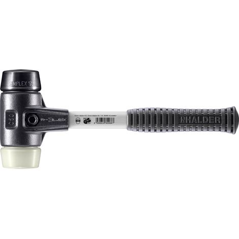 HALDER SIMPLEX Schonhammer Ø 50 mm Gummi / Nylon mit verstärkem Tempergussgehäuse und Fiberglasstiel (1/5)