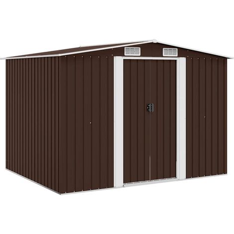 Abri de jardin Cabane de jardin - Marron 257x205x178 cm Acier BV844817 - BonneVie (1/5)