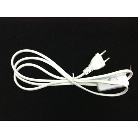 Silamp – Câble d'alimentation avec interrupteur 220V 1.5m – Compatible luminaires LED – Installation rapide – Cordon blanc pour éclairage intérieur
