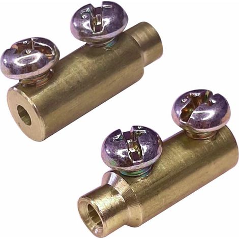 – Lot de 2 serre-câbles en laiton double vis 25mm – Perçage 3,5mm – Pour vélo, moto et tondeuse – Maintien optimal des câbles (1/2)
