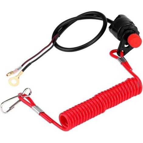 Interrupteur d'Arrêt d'Urgence pour Moteur Hors-Bord Tondeuse à Gazon avec Cordon Long (1/5)