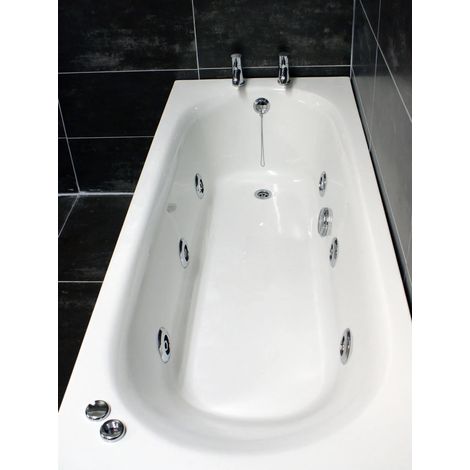 Imelda Whirlpool Bath 1700mm Luxury Spa Massage 6 Chrome Hyflow Jets