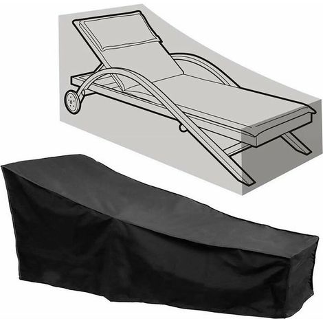Housse de Chaise Longue, Housse de Protection imperméable transat de Jardin ——Noir 200704068cm (1/5)