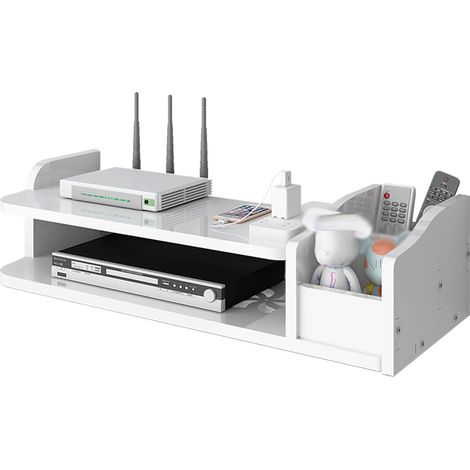 TV Cabinet Wall Shelves, WiFi/DVD Floating TV Cabinet Wall Shelf, TV Set Top Box Storage Box (PVC, 39.519.512.5 CM)