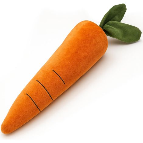 Peluche carotte de 38 cm pour chien à mâcher en douceur – Jouet à mâcher anti-ennui, résistant, qui couine et fait du bruit, et qui apaise les chiens d'intérieur. Convient à toutes les races de chiens (1/5)