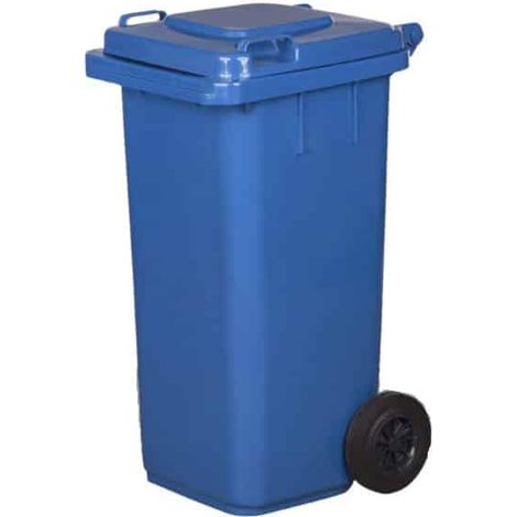 PATTUMIERA BIDONE RACCOLTA DIFFERENZIATA 120 LT NORME EN840 HACCP COPERCHIO BLU