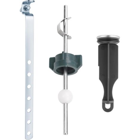 Pièces d'Éviers Universelles, Ensemble Bouchon Pop-Up Lavabo avec Bouchon Remplacement Tige Rotule avec Lien Kit Réparation d'Évier Salle Bain pour Plupart des Éviers Standards (1/5)