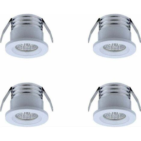 Lot de 4 mini spots LED encastrables, 3 W, blanc chaud Blanc (1/3)