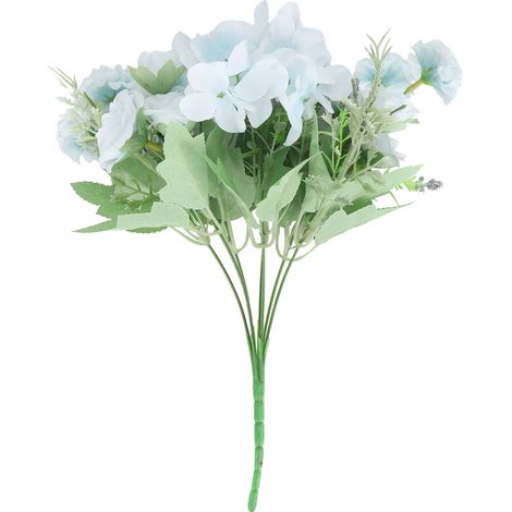 Artificial Flower Bouquet Home Office Hotel Banquet Decoration Gift Craft OrnamentLight Blue (1/5)