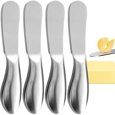4 Butter und Käsemesser aus Edelstahl Kleine Dessert und Marmeladenmesser Küchenhelfer und Besteck für die Herstellung von Butter, Käse und Gebäc (1/5)
