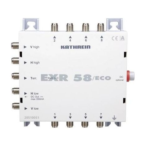 Kathrein EXR 58/ECO SAT multiswitch Ingressi (Multiswitch): 5 (4 satellitare / 1 terrestre) Numero utenti: 8 (1/2)