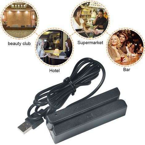 Lecteur de bande magnétique MSR580 USB 3 pistes Mini Mag HiCo (1/5)