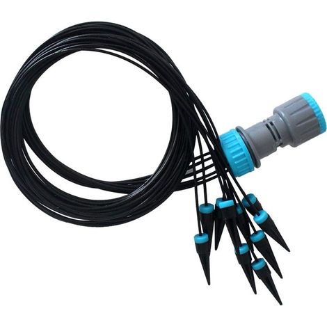 1 système d'irrigation goutte à goutte, 10 têtes, longueur par tête 1,6 m, pour jardin, cour et serre (1/2)