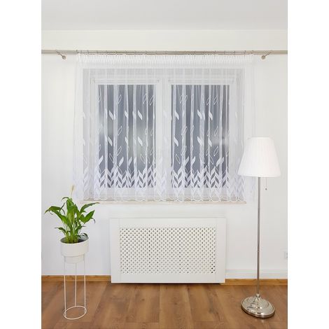 Rideau marquisette à motif chevron en losanges (1/5)