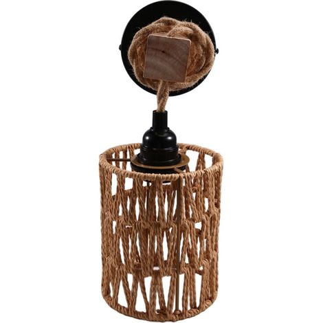 Applique da parete in rattan, facile installazione, lampade in stile bohémien per camera da letto, soggiorno, cameretta dei bambini, corridoio (lampadine non incluse) (1/4)