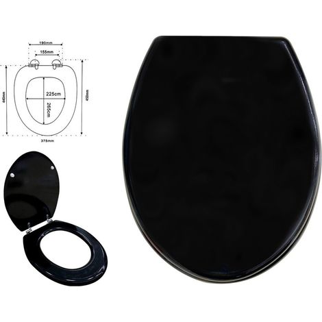 Cleafe - Copriwater Copri Water Sedile Wc Bagno Universale Cerniere Acciaio Nero 52970a - (1/2)