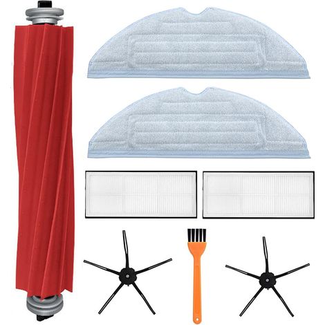 8pcs Kit d'accessoires pour Xiaomi Roborock S7 T7 T7S T7 Plus T7S Plus Pièces de rechange pour aspirateur robot 1 brosse principale 2 filtres Hepa 2 brosses latérales 2 chiffons à franges (1/5)