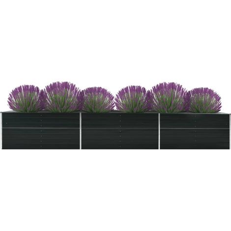 Lit surélevé de jardin,Jardinière,Pot de Fleurs Acier galvanisé 480x80x77 cm Anthracite XZZZ858680 (1/5)