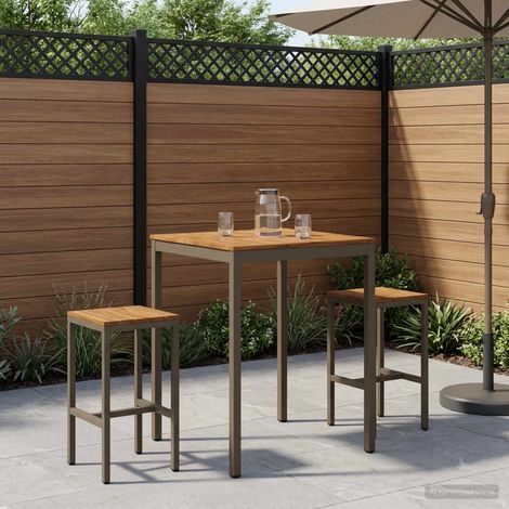 vidaXL Table de Bar de Jardin NAARDEN Naturel et café (1/5)