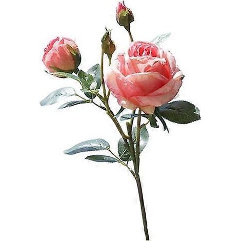 Rose artificielle avec tige et feuilles vertes, fleur réaliste pour mariage, fête, bureau ou table.rose (1/5)